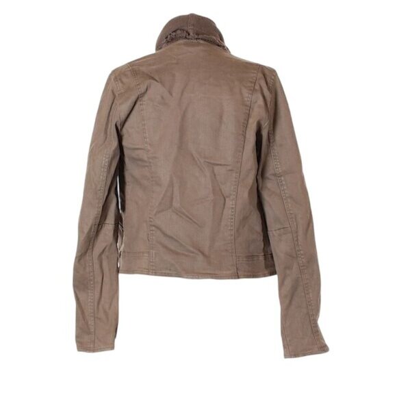 Free People Coated Denim & Sweater Zip Cuff Multi Styled Moto Jacket - Picture 4 of 9